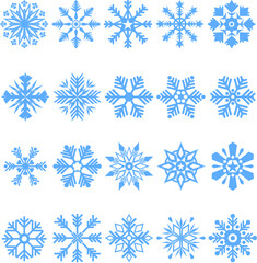 set of snowflakes element for winter season