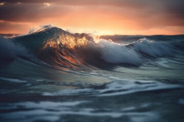 Waves at sunset