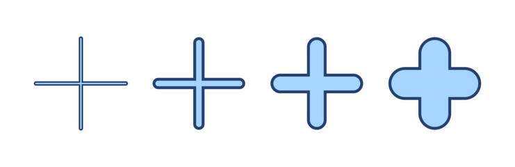 Plus icon vector. Add plus sign and symbol