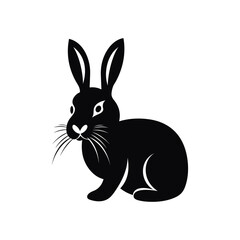 Rabbit Black Color Vector