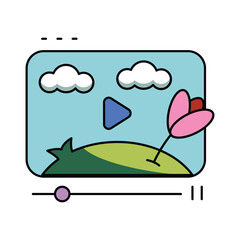 Spring video icon design illustration. Vector design