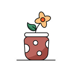 Flower in pot icon design illustration. Vector design