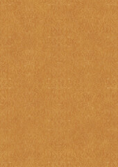 Hand-drawn unique abstract symmetrical seamless gold ornament on a yellow background. Paper texture. Digital artwork, A4. (pattern: p11-1e)