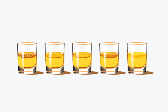 Glasses shot of tequila making toast vector isolated vector style illustration