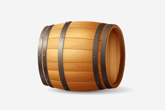 Wooden oak barrel vector flat minimalistic isolated vector style illustration