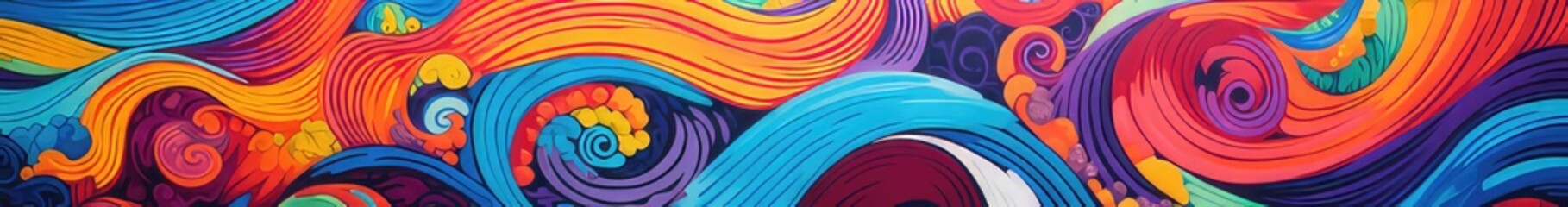 banner illustration of swirling colors and unique shapes. generative AI