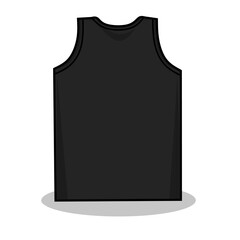 Vector illustration of black singlet shirt lineart isolated on white background, signs and symbol