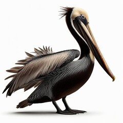Brown Pelican on a white background