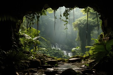Rainforest themed background stock photo