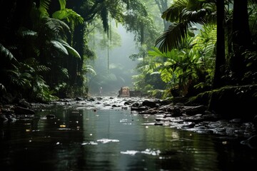 Fototapeta premium Rainforest themed background stock photo