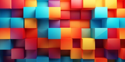 GEOMETRIC COLORFUL 3D SHAPE PATTERN BACKGROUND