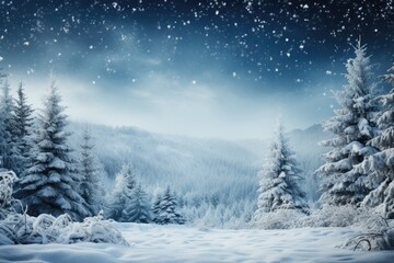 Winter wonderland themed background stock photo - obrazy, fototapety, plakaty