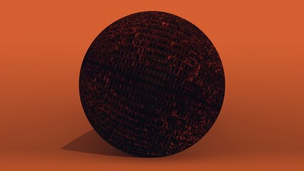 sphère sombre, couleur chaude dominante