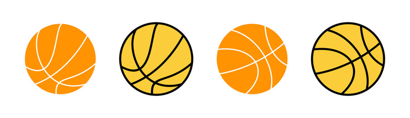 Basketball icon set for web and mobile app. Basketball ball sign and symbol