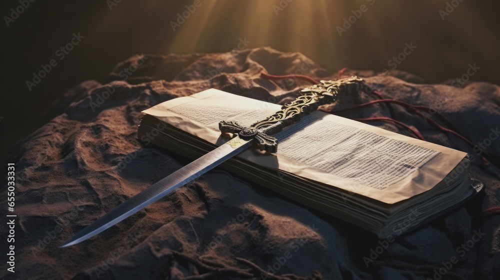 Wall mural bible sword concept