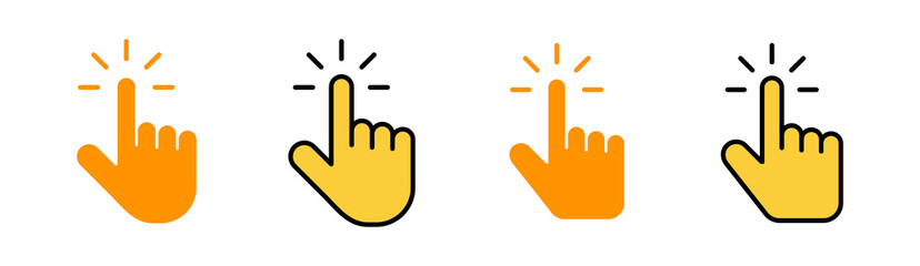 Fototapeta premium Hand cursor icon set for web and mobile app. cursor sign and symbol. hand cursor icon clik