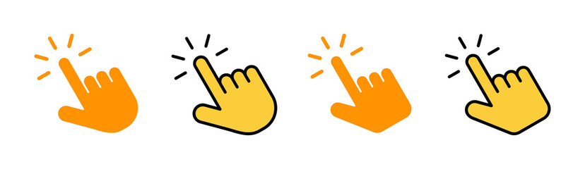 Hand click icon set  for web and mobile app. pointer sign and symbol. hand cursor icon - obrazy, fototapety, plakaty