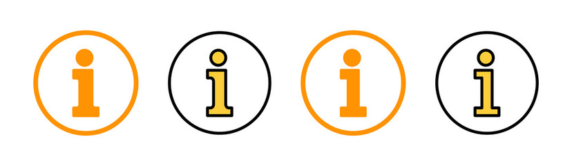 Information sign icon set for web and mobile app. about us sign and symbol. question mark icon