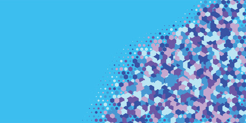 Geometric Multi size Hexagon with multi Color Background