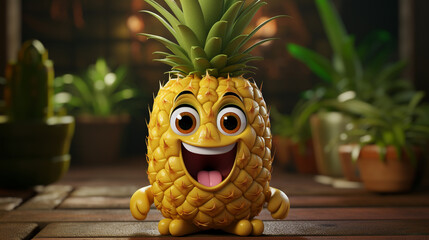 pineapple on black HD 8K wallpaper Stock Photographic Image