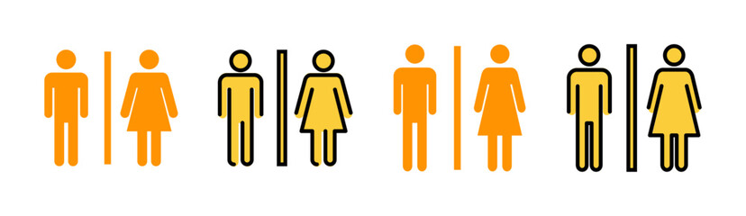 Toilet icon set for web and mobile app. Girls and boys restrooms sign and symbol. bathroom sign. wc, lavatory