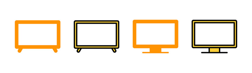 Tv icon set for web and mobile app. television sign and symbol