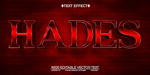Red Dark Hades Editable Vector Text Effect