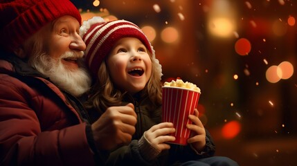 grandparent and grandchild christmas movie night