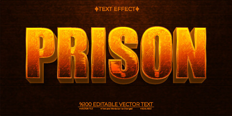 Old Dark Brown Prison Editable Vector Text Effect