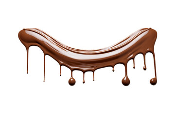 Melted chocolate dripping isolated on a white background