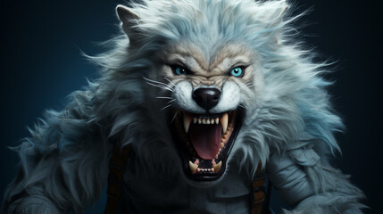 wolf head portrait HD 8K wallpaper Stock Photographic Image