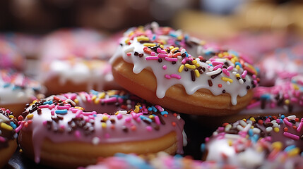 Fototapeta na wymiar donuts with icing HD 8K wallpaper Stock Photographic Image