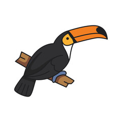 Toucan bird cartoon icon vector isolated on white background for your web and mobile app design, Toucan bird logo concept