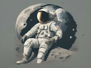 Astronaut on the Moon, created by ai generated