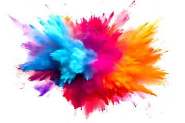 Zelfklevend Fotobehang colorful paint splashes powder explosion © mr_marcom