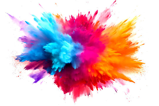 colorful paint splashes powder explosion