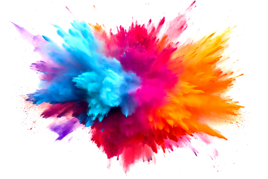 colorful paint splashes powder explosion
