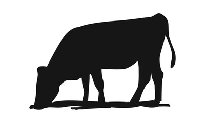 Vector hand drawn animal silhouette on white