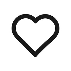 Vector outline heart on white background
