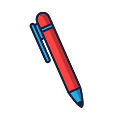 Vector red and blue pen isolated on white background vector business icon