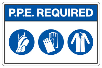 PPE. Required Symbol Sign ,Vector Illustration, Isolate On White Background Label .EPS10