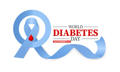 World diabetes day awareness poster banner background design with blue Background, banner, card, poster, template. Vector illustration.