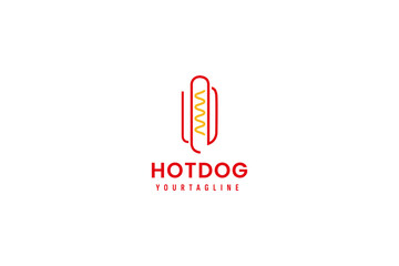 hot dog logo vector icon illustration