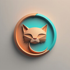 Fototapeta premium abstract logo cat. generative ai