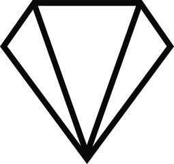Diamond icon. Gaming, precious crystal stone linear style sign for mobile concept and web design. Game diamond outline icon. Rich symbol, logo isolated on transparent background.