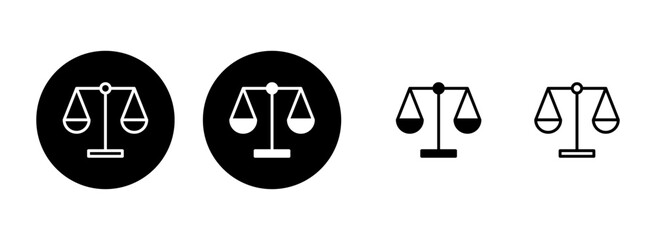 Scales icon set illustration. Law scale icon. Justice sign and symbol