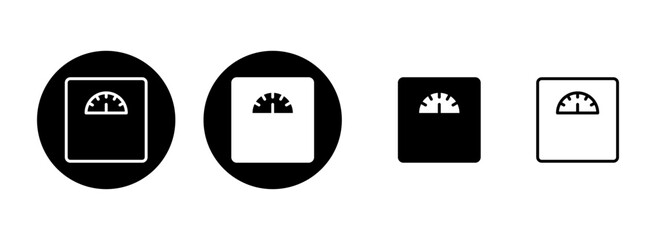 Scales icon set illustration. Weight scale sign and symbol