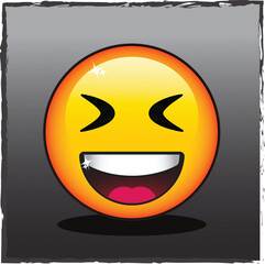 Vector Emoticon Laugh Out Loud (EPS File) This vector icon features an emoticon laughing out loud, available in an EPS file format. Perfect for adding humor and emotion to your digital designs, 