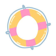 Donut float cartoon illustration
