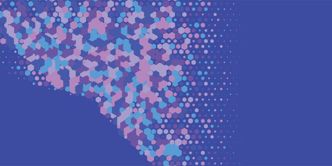 Geometric Multi size Hexagon with multi Color Background